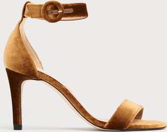 L.k. Bennett Womens Dora formal sandals, Bronze - Brown Velvet - Size UK 3