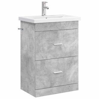vidaXL Juego De Muebles De Ba&ntilde;o Gris Hormig&oacute;n 61 X 40 X 84,5 Cm Vidaxl
