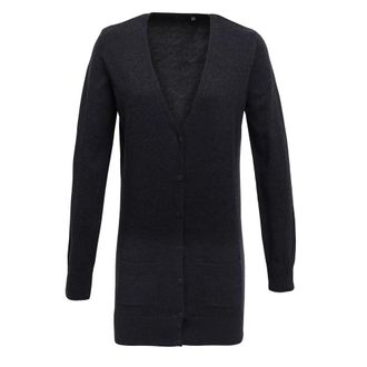 Premier Dames/Dames Longline V Hals Vest (Houtskool)