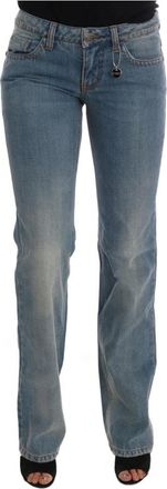Costume National Blauwe Klassieke Rechte Jeans - Dames - Regular Fit Jeans - Blauw - W26 - Katoen - Jeans