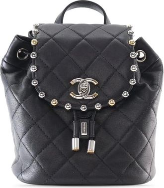 Chanel 2018 gewatteerde lamsleren metallic Bubble rugzak - Zwart