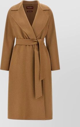 Max Mara cashmere silk wool belted long coat