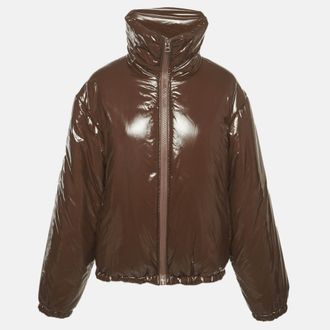 Acne Studios Brown Coated Nylon Puffer Jacket