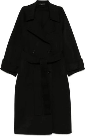Joseph Cashmere Double Face Jas - Dames - Trenchcoats - Zwart - M - Wol - Jassen