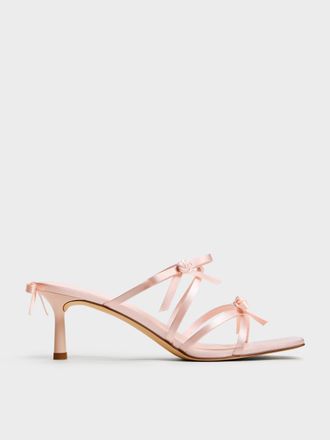 Charles & Keith Kelis Rose-Bow Strappy Heeled Mules
