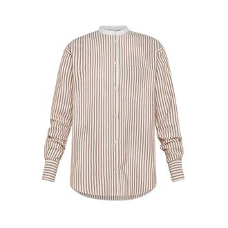 Forte_Forte Shirts, female, White, Size: M Striped Oxford Shirt with Contrasting Details