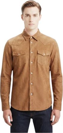 Daniele Alessandrini Camicia - Heren - Casual Overhemden - Bruin - S - Overhemden