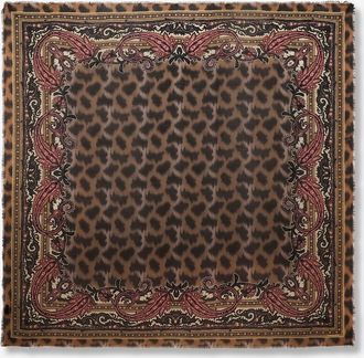 Etro Halstuch aus Wolle und Kaschmir Paisley Leopard Aida
