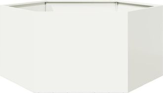 vidaXL Jardinera Hexagonal De Acero Blanco 104x90x45 Cm Vidaxl
