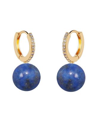 Liv Oliver 18K Plated 4.25 Ct. Tw. Lapis Cz Drop Classic Earrings