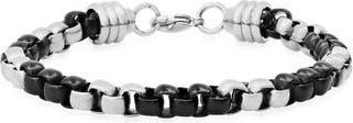 HMY Jewelry Two Tone Black IP Stainless Steel Bracelet at Nordstrom Rack