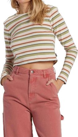 Billabong Tommy Stripe Long Sleeve Tee In Weeping Willow