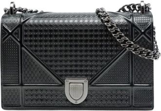 Dior Pre-owned Microcannage Diorama Crossbody Bag - Dames - Pre-owned - Zwart - Maat: ONE Size Leer