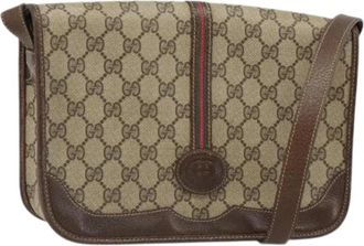 Gucci Pre-owned Vintage GG Canvas Schoudertas - Dames - Vintage Schoudertas - Beige - ONE Size - Leer - Vintage
