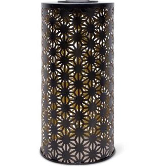 OEM L&aacute;mpara Solar - Garden Id Columna - Oro-negro &Oslash;15 H30 Cm - 6 A 8h De Luz - Bot&oacute;n De Encendido/apagado - Bater&iacute;a Recargable Aaa