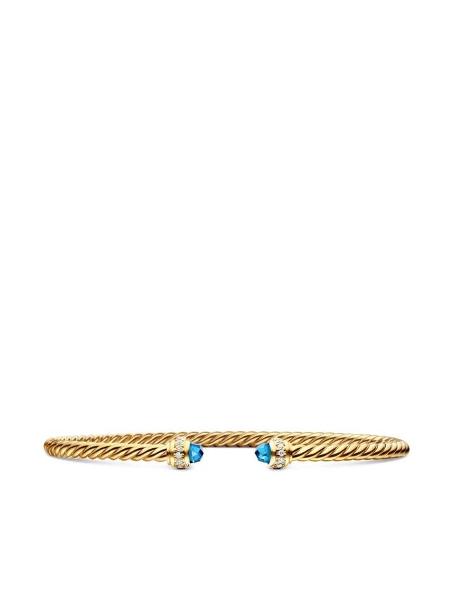 18kt yellow gold Cablespira topaz and diamond bracelet