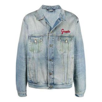 Gucci Cat Logo Embroidered Denim Jacket Denim Blue 631186-XDBGS-4452