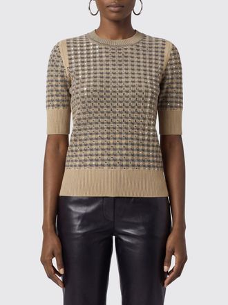 Ermanno Scervino Slim Fit Short-Sleeved Virgin Wool and Cashmere Jumper with Crystals