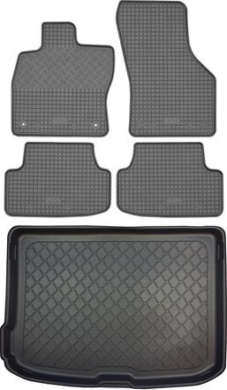 OEM Audi A3 8v Hatchback (3/5 Puertas) De Enero De 2013 A Marzo De 2020. Juego: Alfombrillas De Goma Para Coche + Alfombrilla Para Maletero
