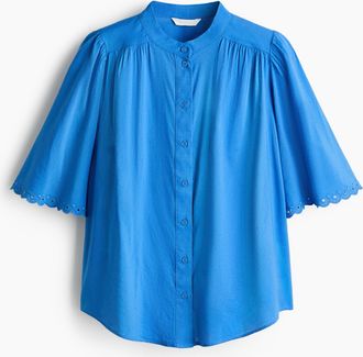 H&M Bluse aus Baumwollgemisch - Blue