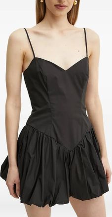 Bardot Abito corto con scollo a cuore - Nero