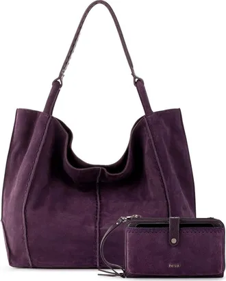 The Sak Los Feliz Large Tote Leather Bag & Iris Smartphone Bundle in Aubergine Suede at Nordstrom