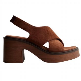 Free People Womens Cora Slingback Platform Sandal In Brown