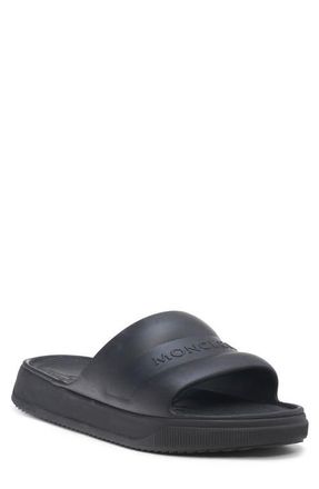 Moncler Logo Slide Sandal in Black at Nordstrom, Size 11Us