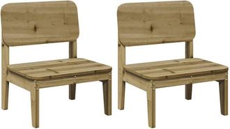 vidaXL Vidaxl - Garden Chairs 2 pcs 60x52.5x72 cm Impregnated Wood Pine