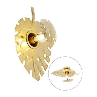 QAZQA Oriental L&aacute;mpara De Pared De Dise&ntilde;o Oro Antiguo - Carballo Acero Org&aacute;nica Adecuado Para Led Max. 1 X 25 Watt - Qazqa