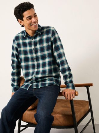 Fat Face FatFace Thirn Emerald Green Long Sleeve Check Shirt