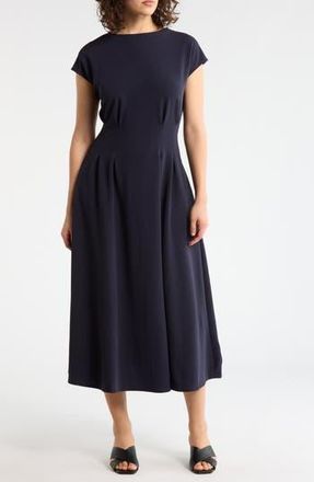 Nordstrom Rack Pleated Waist Knit A-Line Dress in Navy Night at Nordstrom Rack, Size Xx-Small