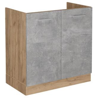 Vicco Armario Bajo Para Fregadero R-line, Hormig&oacute;n, 80 Cm Sin Encimera