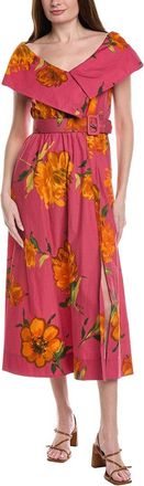 Lela Rose Asymmetrical Button Front Cuff Dress