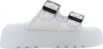 Casadei Witte Vegan Leren Muiltjes Hanoi - Dames - Sandalen - Wit - 40 EU - Leer - Schoenen