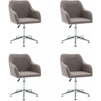 vidaXL Sillas De Comedor Giratorias 4 Unidades Tela Taupe Vidaxl