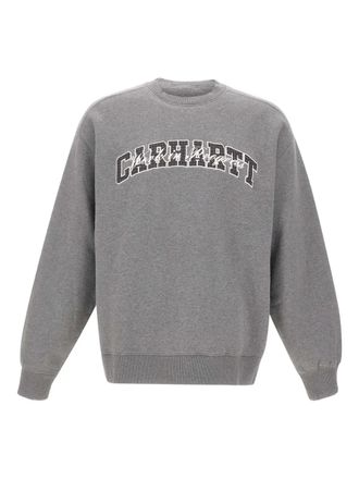 Carhartt Work in Progress logo-embroidery crew-neck sweatshirt - men - Cotton/Polyester - L - Grey
