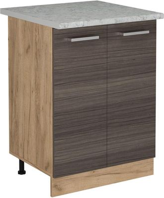 Vicco Mueble Bajo De Cocina R-line, Gris Noble, 60 Cm Et M&aacute;rmol