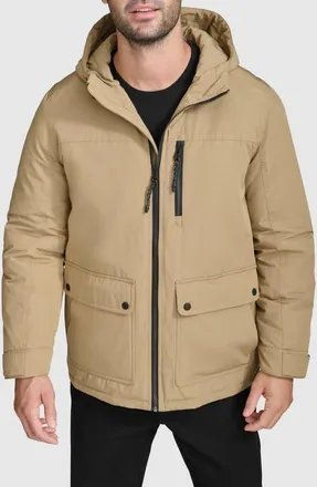 Cole Haan Down & Feather Fill Hooded Puffer Coat in Camel at Nordstrom, Size Xx-Large