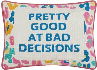Peking Handicraft Pretty Good Embroidered Needlepoint Pillow