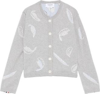 Thom Browne Vest met veren-intarsia - Grijs