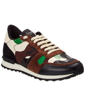 Valentino Camo Leather & Suede Sneaker