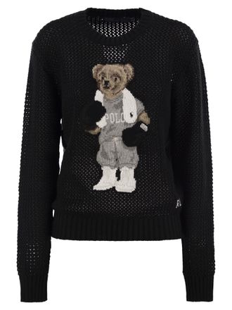 Polo Ralph Lauren Bär Watteswäsche Crew Hals Polo -Hemd