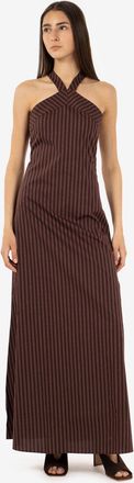 Patrizia Pepe Abito lungo a righe marrone