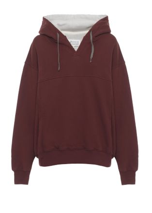 Maison Margiela Red Cotton Kangaroo Hoodie