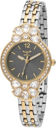 Invicta Wildflower 69106 Dames Horloge - Quartz Uurwerk - met zwarte Wijzerplaat - 30mm