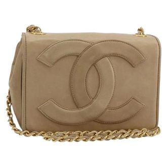 Chanel Pre-owned Shoulder Bags, female, Beige, Size: ONE SIZE Pre-owned Vintage Lambskin Shoulder Bag