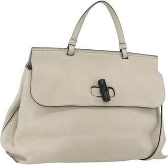 Gucci Pre-owned Handbags, female, White, Size: ONE SIZE Pre-owned Leather Handbag
