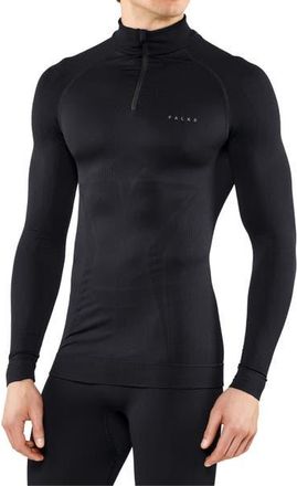 Falke Maximum Warm Zip Base Layer Top in Black at Nordstrom, Size Xx-Large