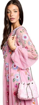 Coast Mia Drawstring Sequin Crossbody Bag, One Size, Blush